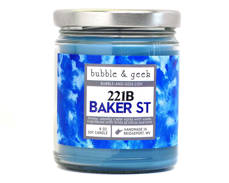 221B Baker Street Scented Soy Candle Jar