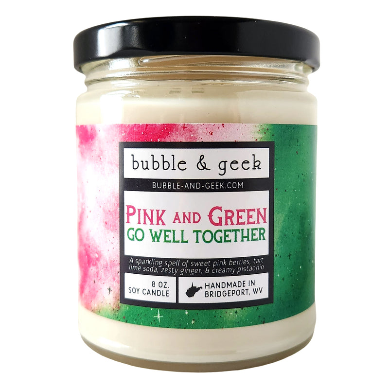 Pink and Green Go Well Together Scented Soy Candle