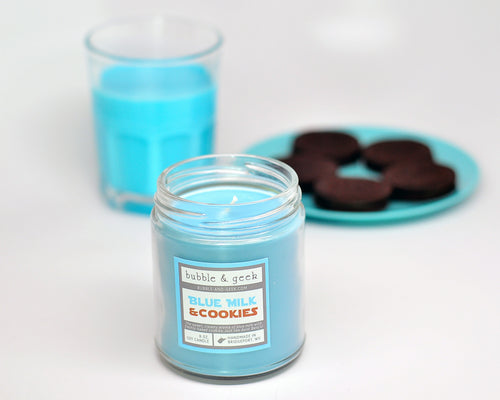 Blue Milk and Cookies Scented Soy Candle Jar