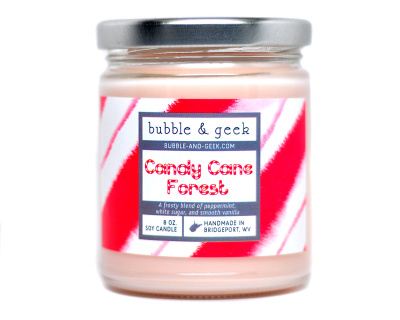Candy Cane Forest Scented Soy Candle Jar