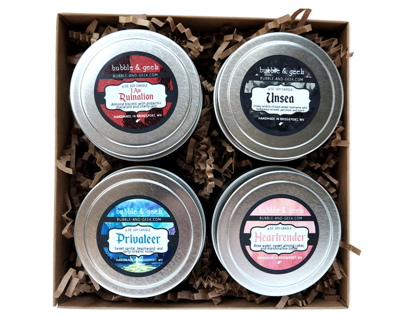 Crows v2 Candle Tin Gift Set – Bubble and Geek