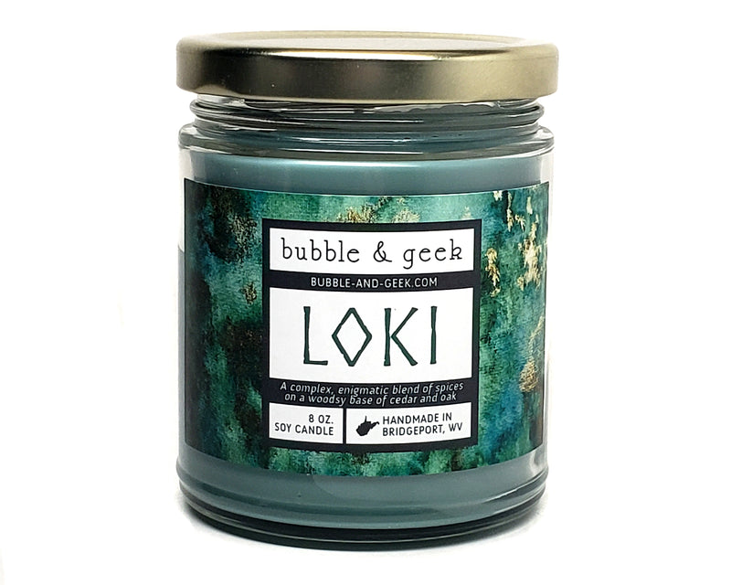 Loki the Norse God Scented Soy Candle Jar